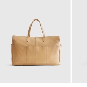 Quince Italian Leather Triple Compartment  Travel Carry On Bag